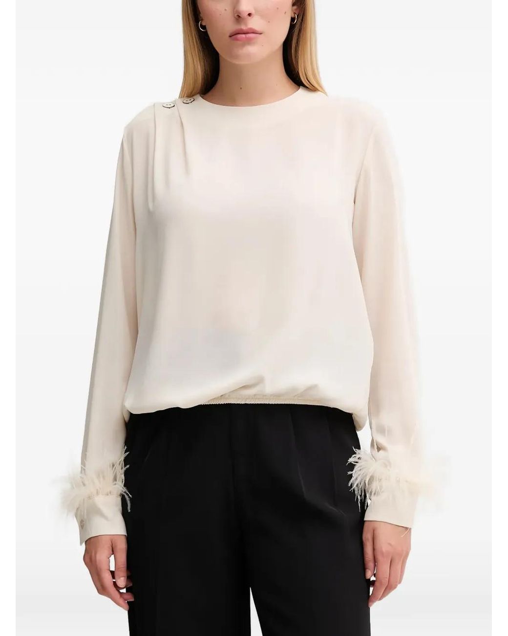 GAUDI Georgette Blouse in het White