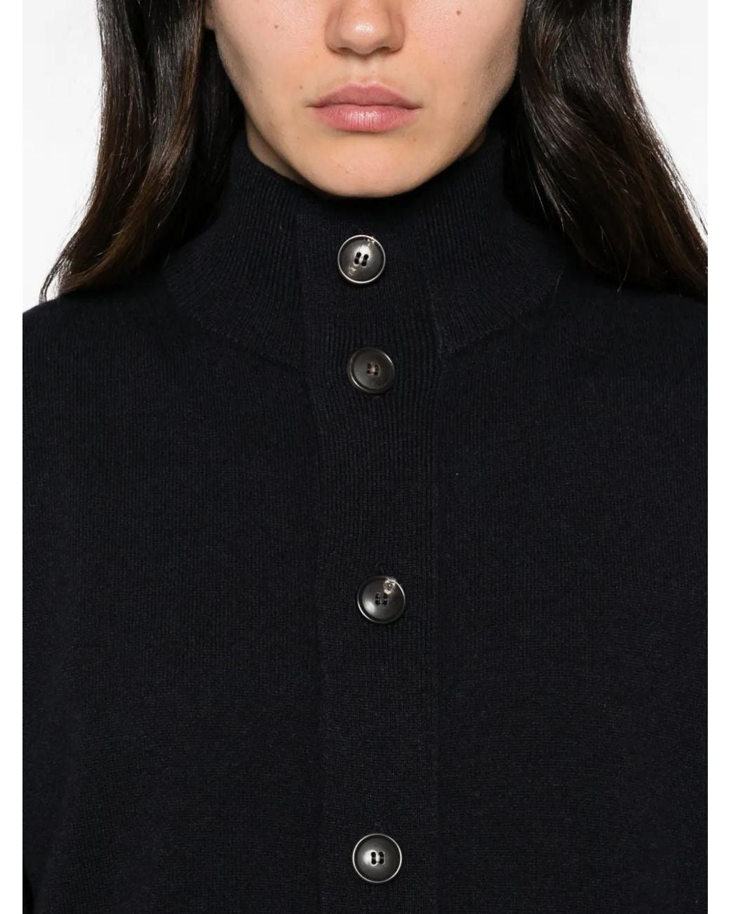 FILIPPO DE LAURENTIIS Black Button-Up Wool Sweater for men