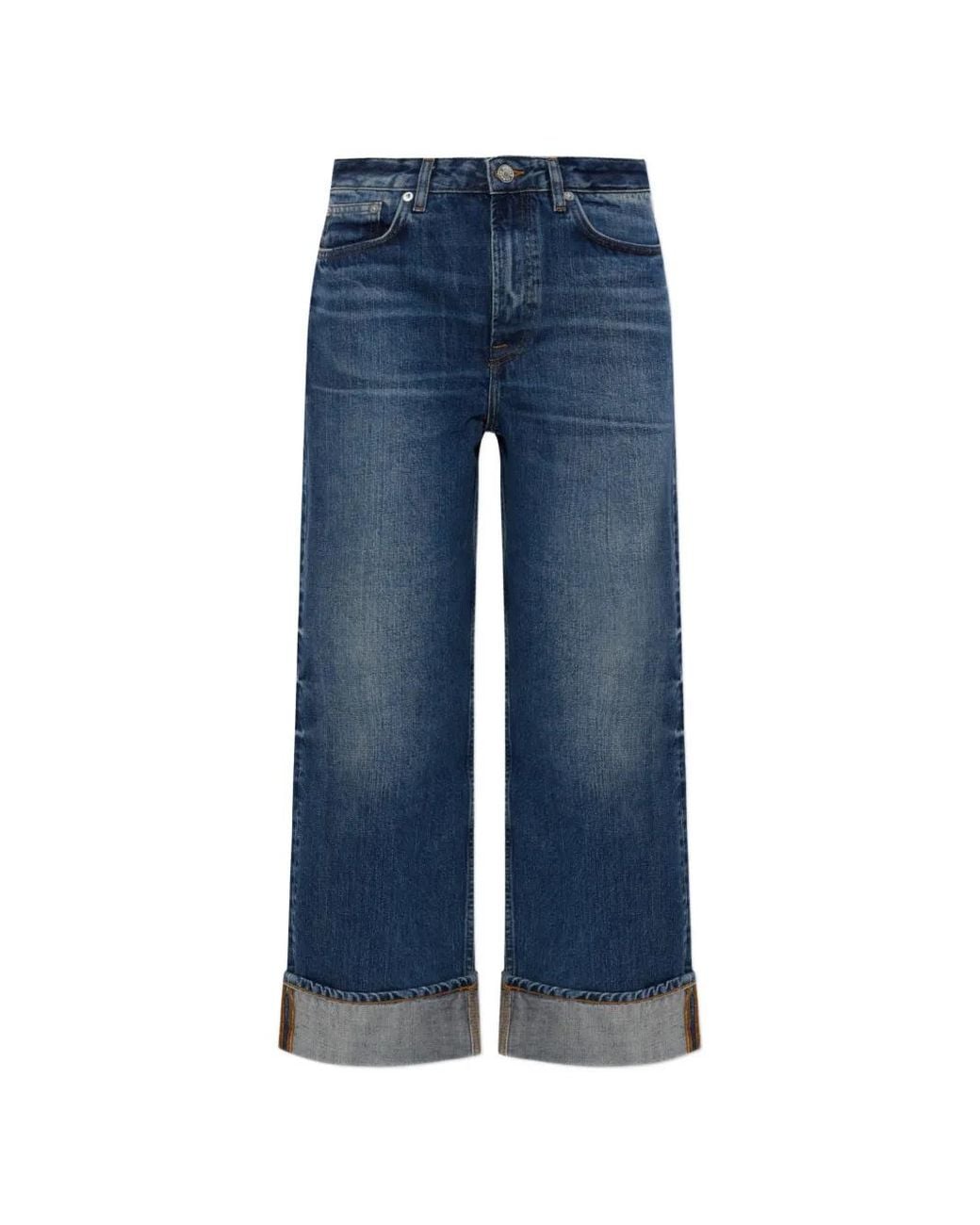 Samsøe & Samsøe Blue Faded Turn-Up Jeans