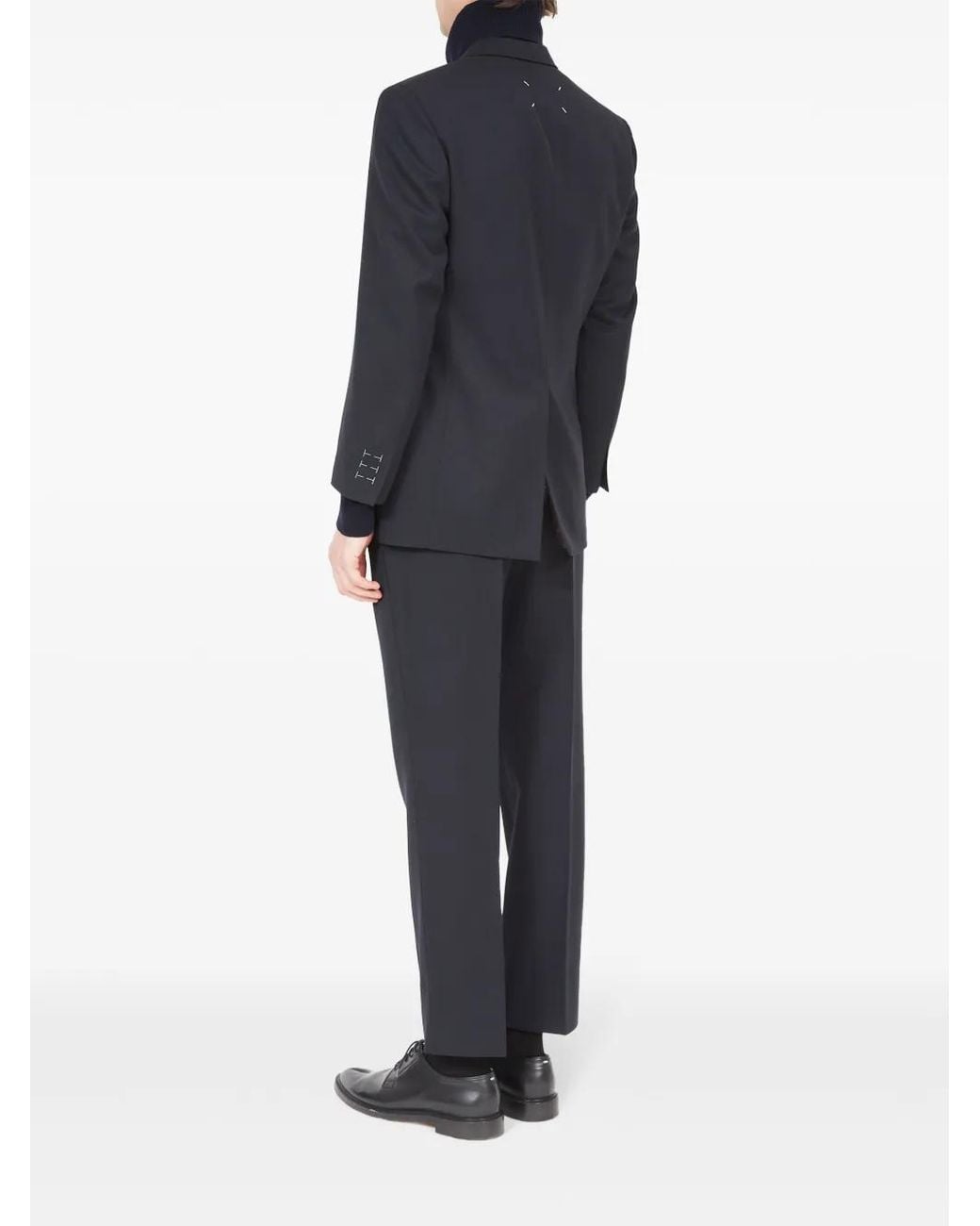 Maison Margiela Blue Single-Breasted Wool Blazer for men