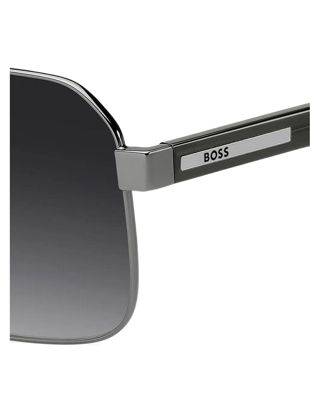 Transpadent BOSS Stainless-Steel Sunglasses With Transparent Temples in Black for ...