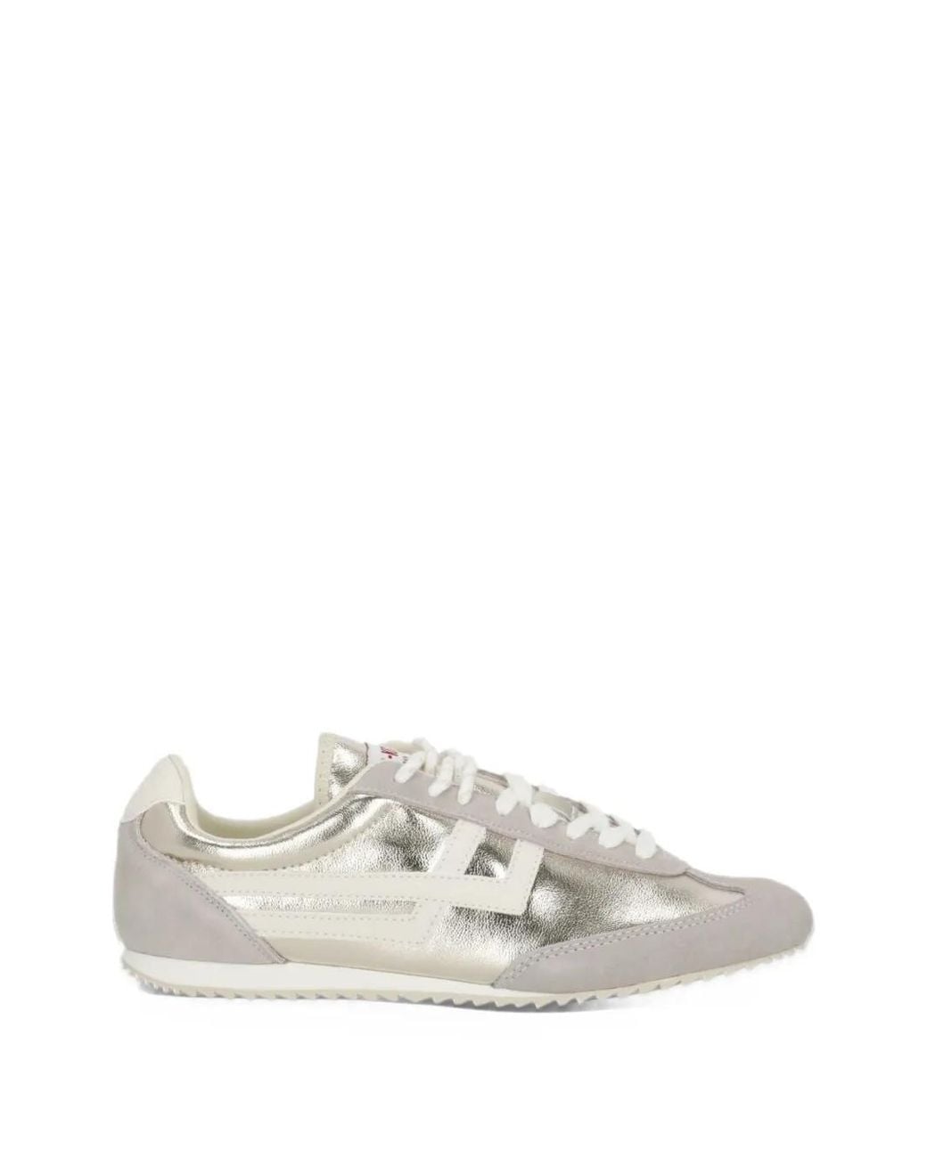 Pro Keds White Racer 77 Metallic-Leather Sneakers