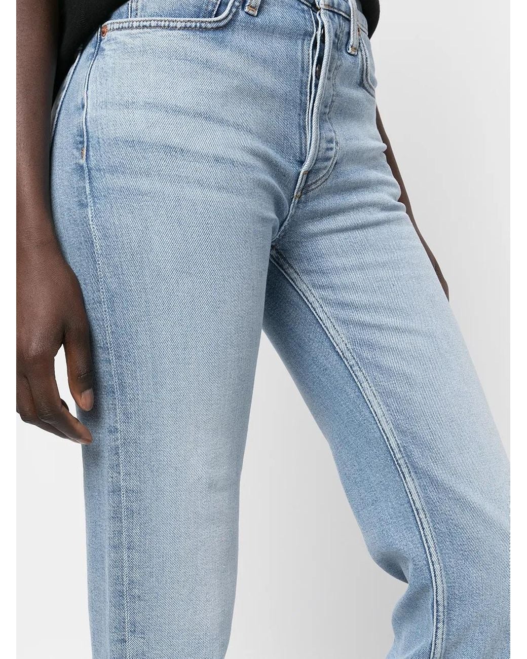 Re/done Straight Jeans in het Blue