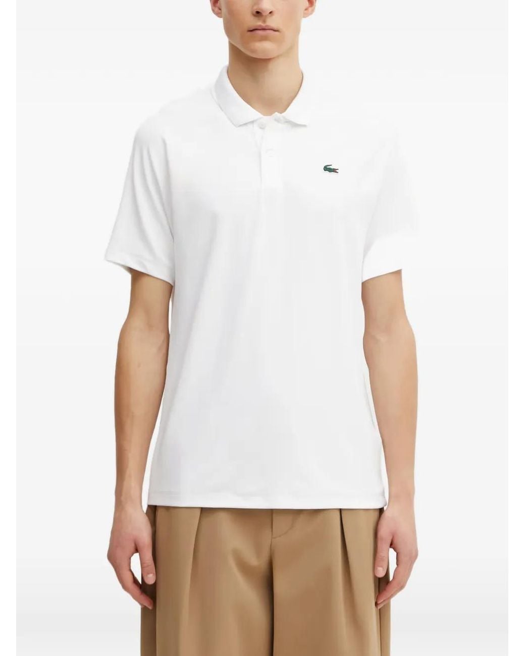 Lacoste White Short-Sleeve Polo Shirt for men