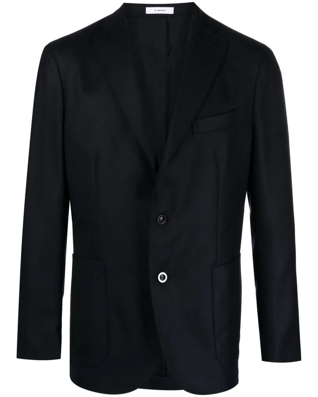 Boglioli Blue Single-Breasted Virgin Wool Blazer for men