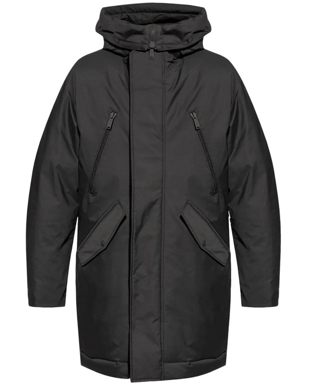 DSquared² Black Techno Down Parka Kaban for men