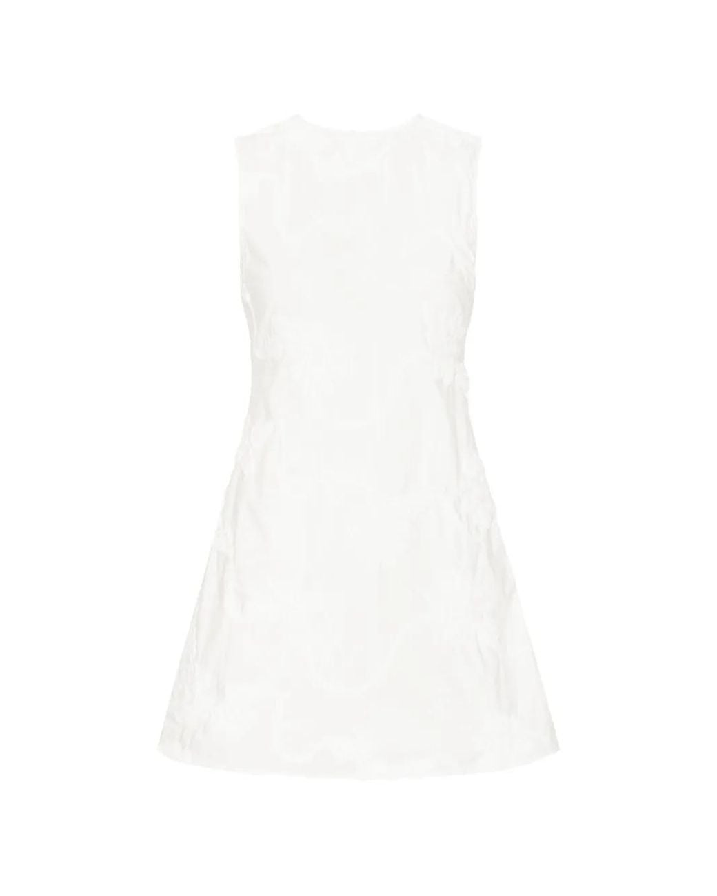 ROTATE BIRGER CHRISTENSEN White Flower Flared Mini Dress