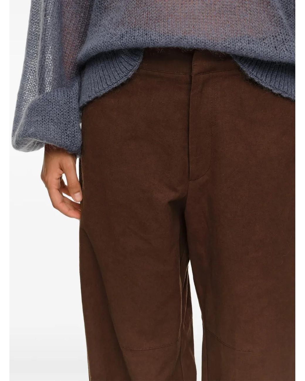 Bimba Y Lola Brown Oak Barrel-Leg Trousers With Adjustable Waist