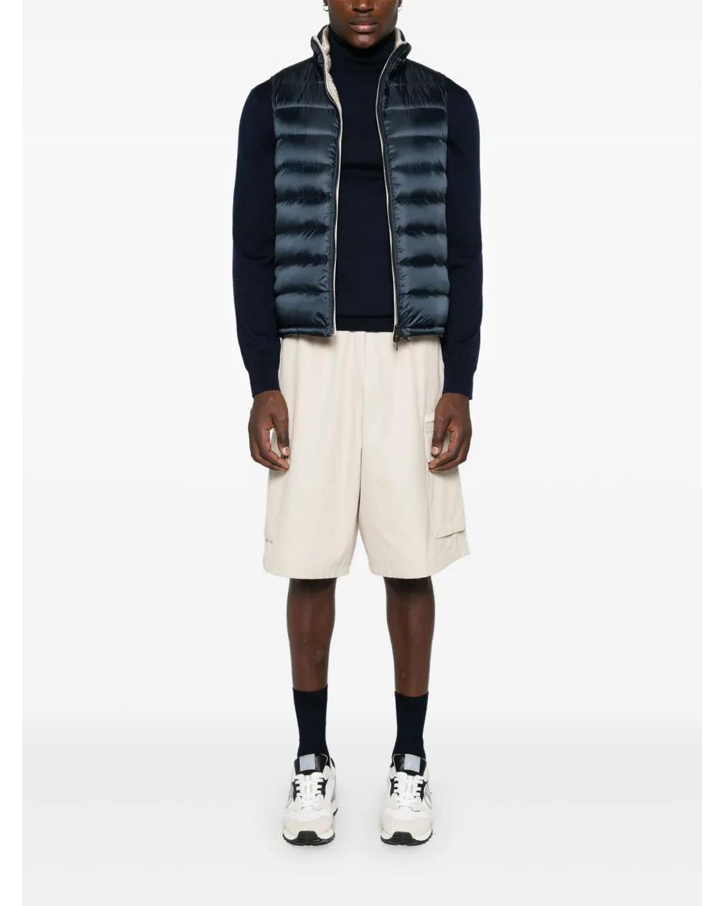 Herno Blue Reversible Gilet for men