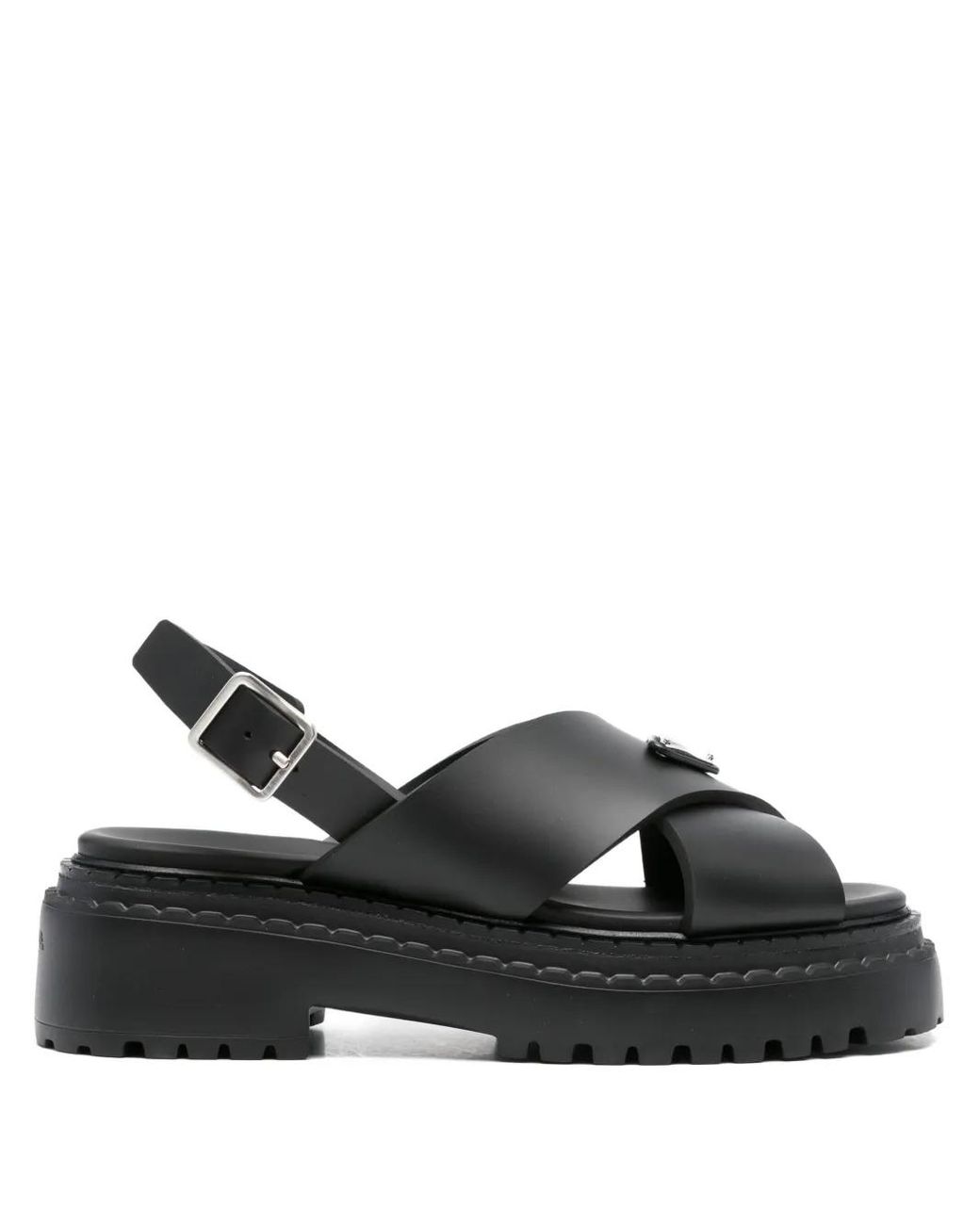 Prada 40Mm Cross-Strap Platform Sandals in Black Lyst UK
