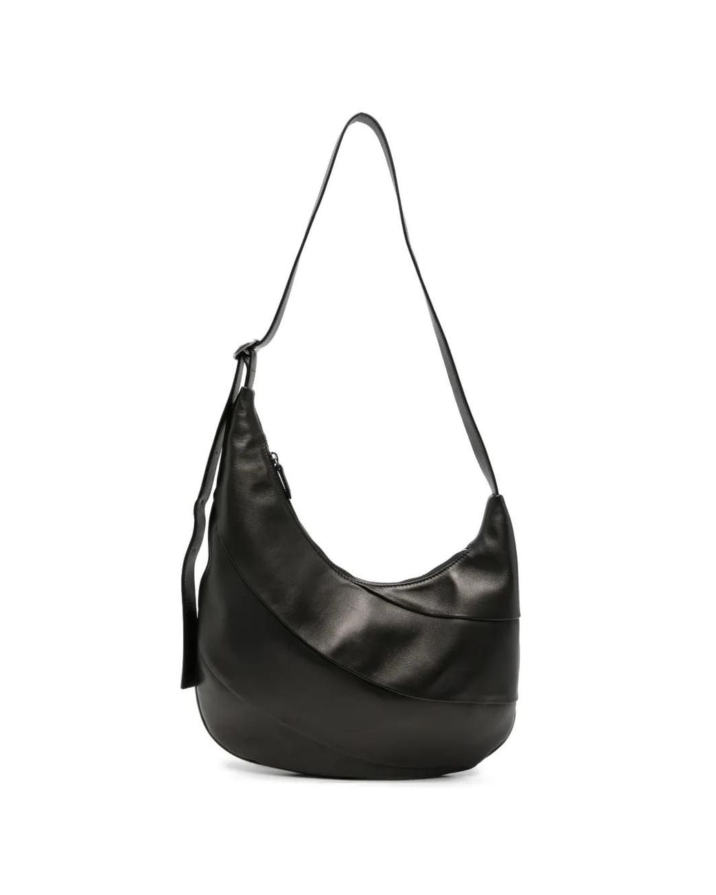 Hereu Black Fiblo Leather Shoulder Bag