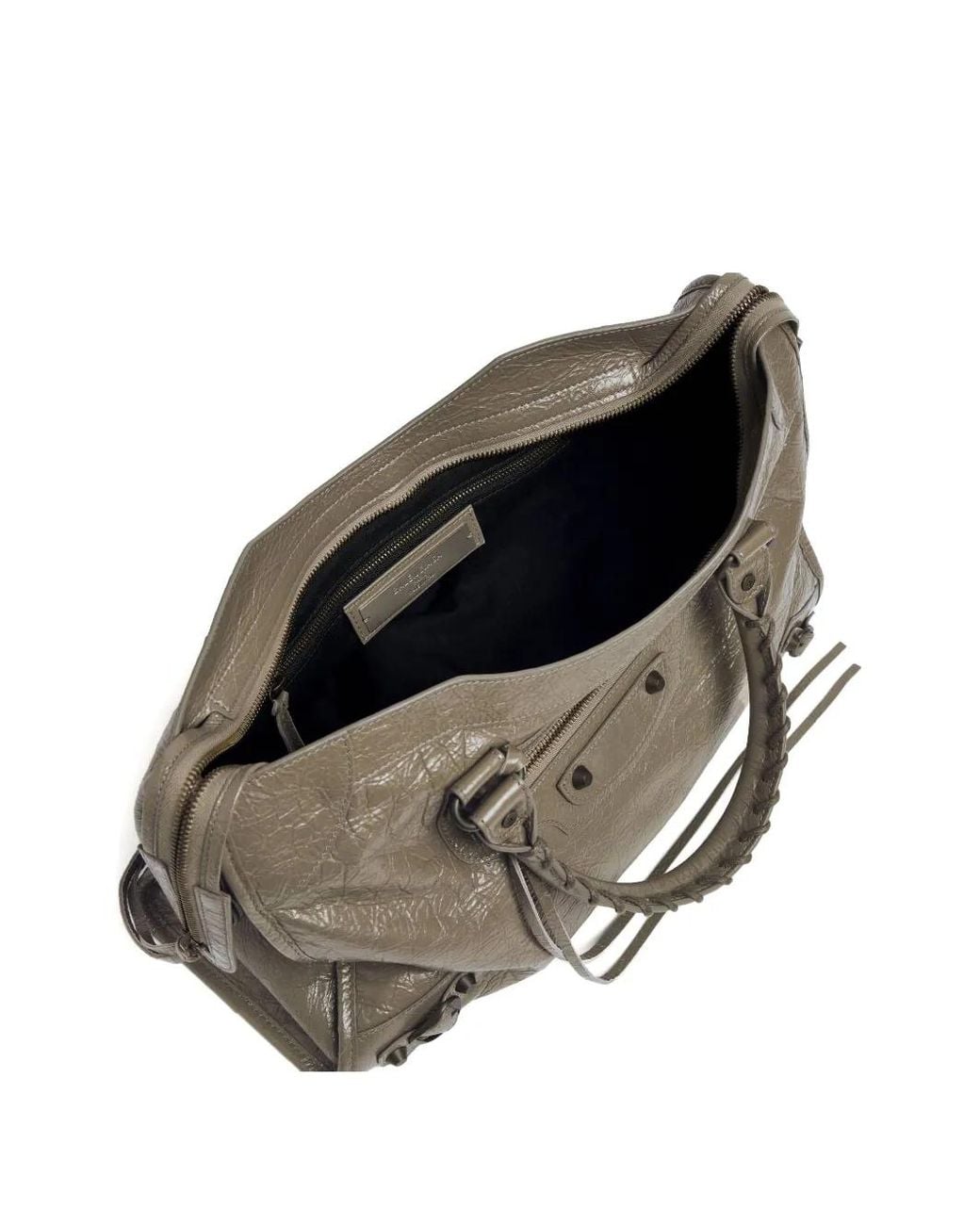 Balenciaga Metallic Medium Le City Cracked-Effect Tote Bag