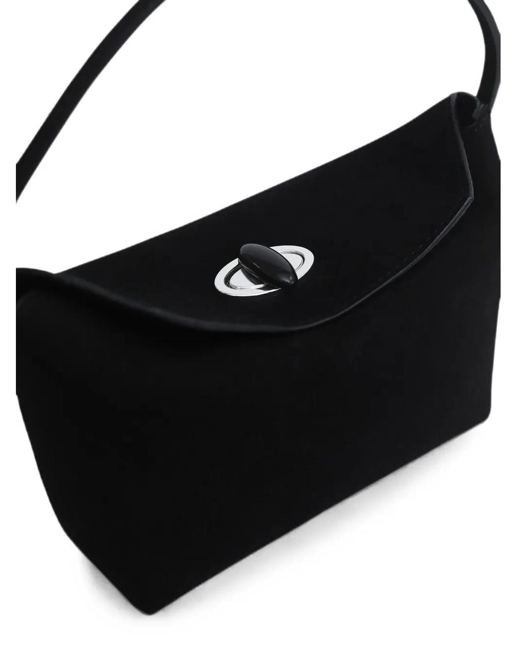 Christopher Esber Black Mini Turnlock Suede Tote Bag