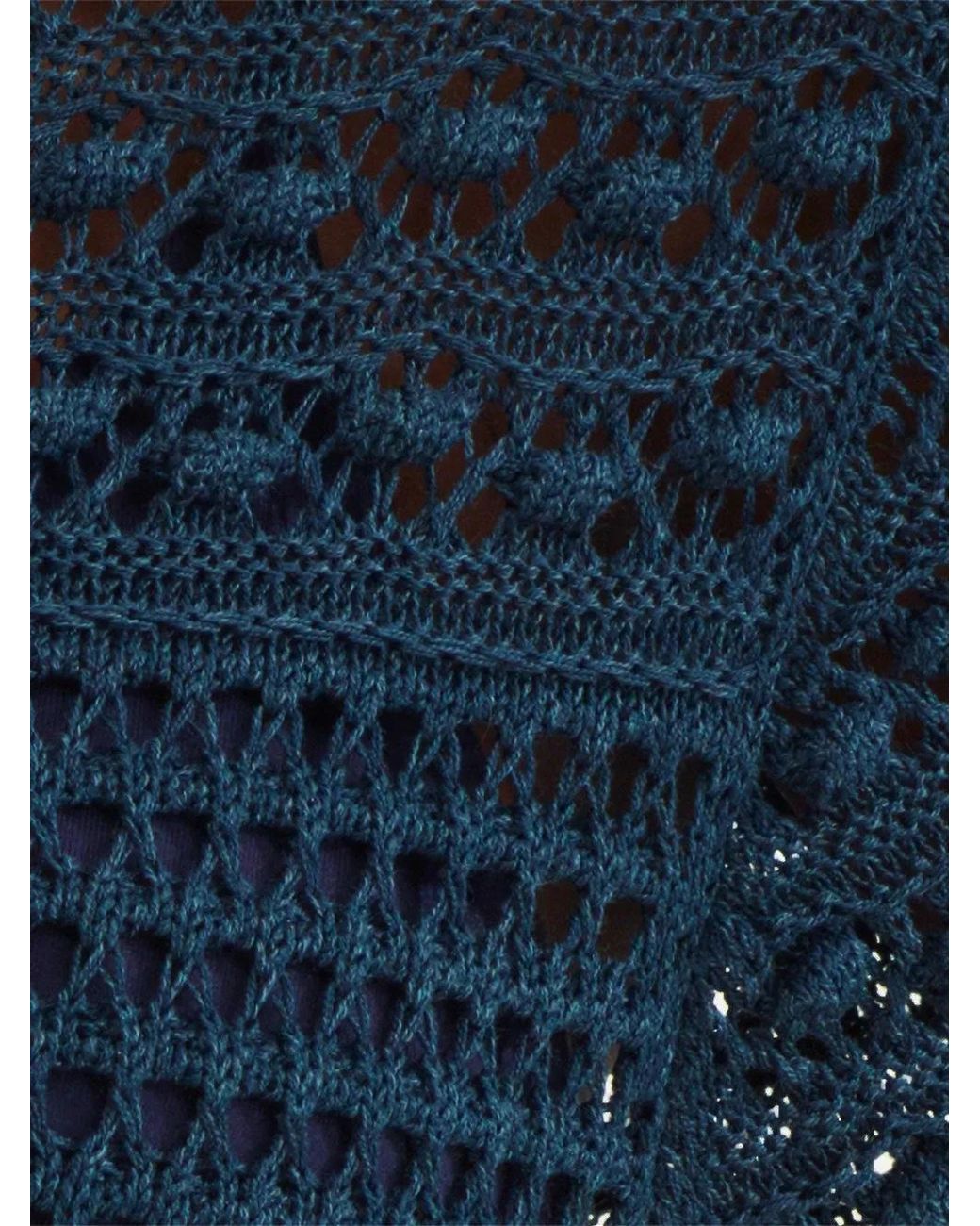 Eres Blue Aurora Crochet-Knit Top