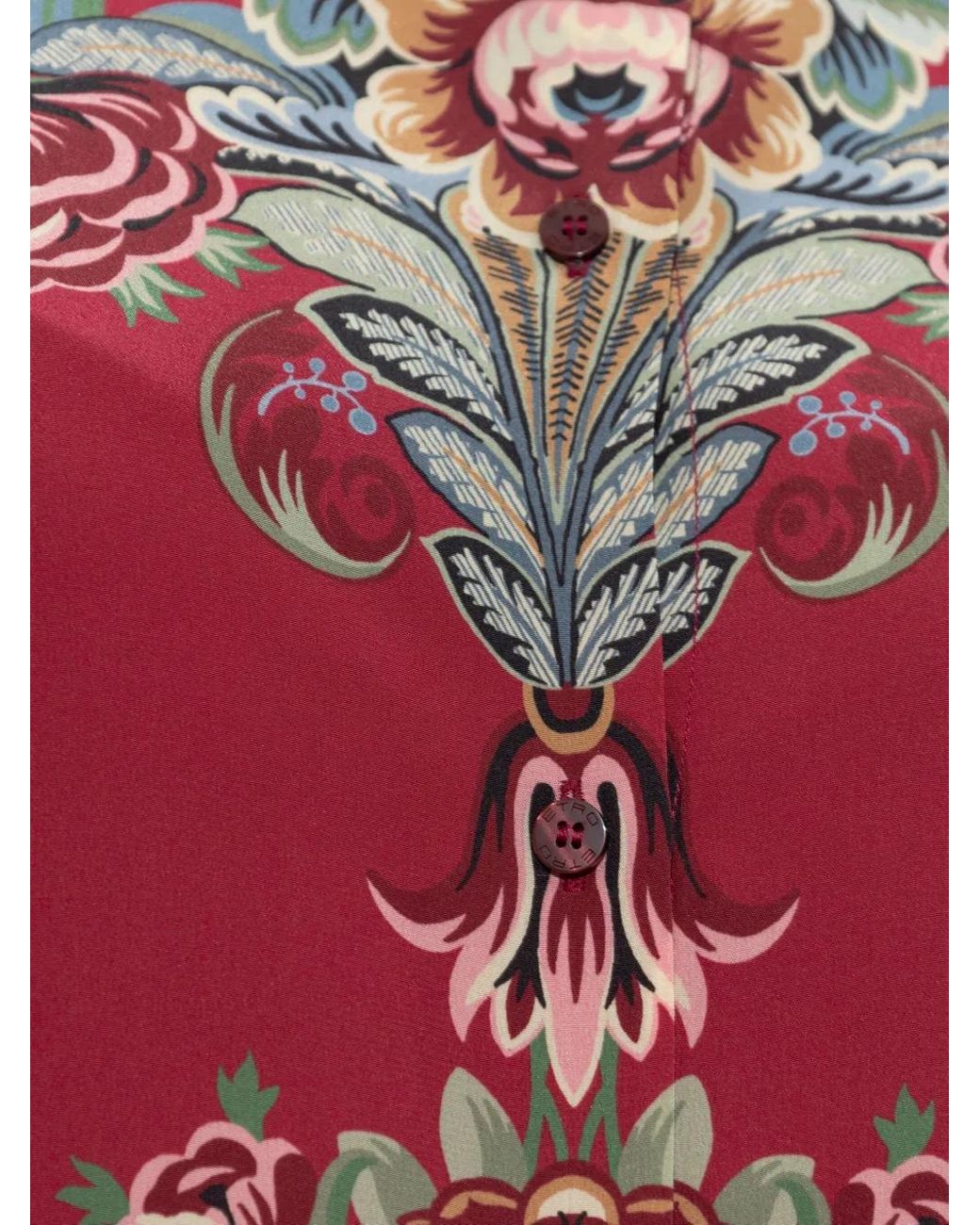 Etro Red Silk Shirt With Print
