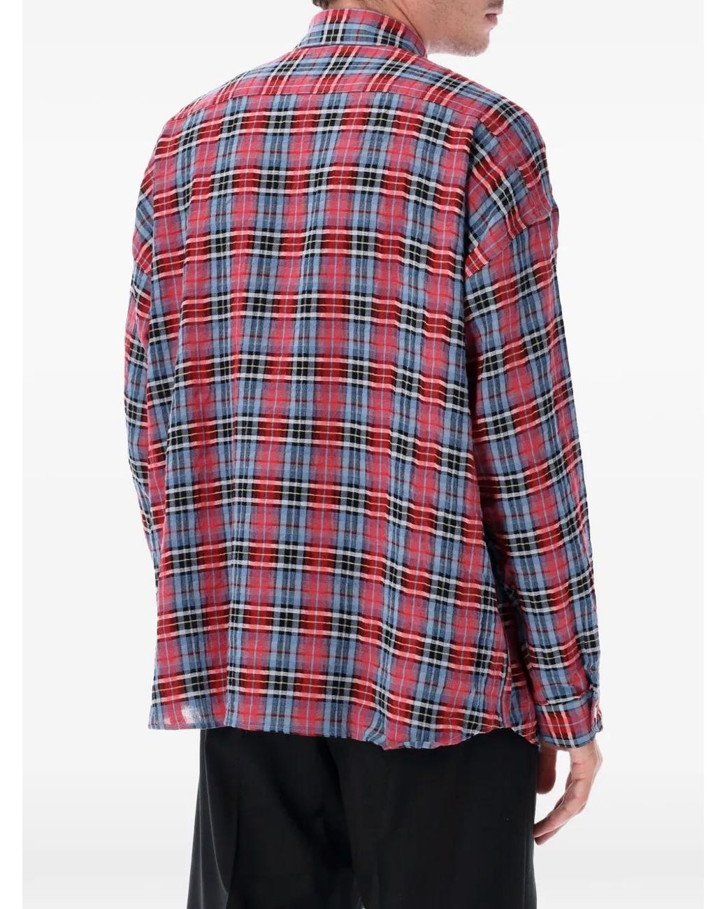 sunflower Red Stable Check-Pattern Button-Down Shirt for men