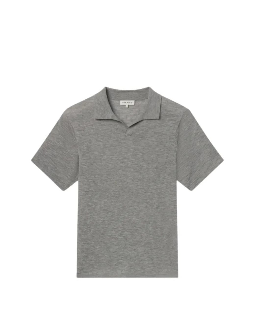 FRAME Gray Short-Sleeved Polo Shirt for men