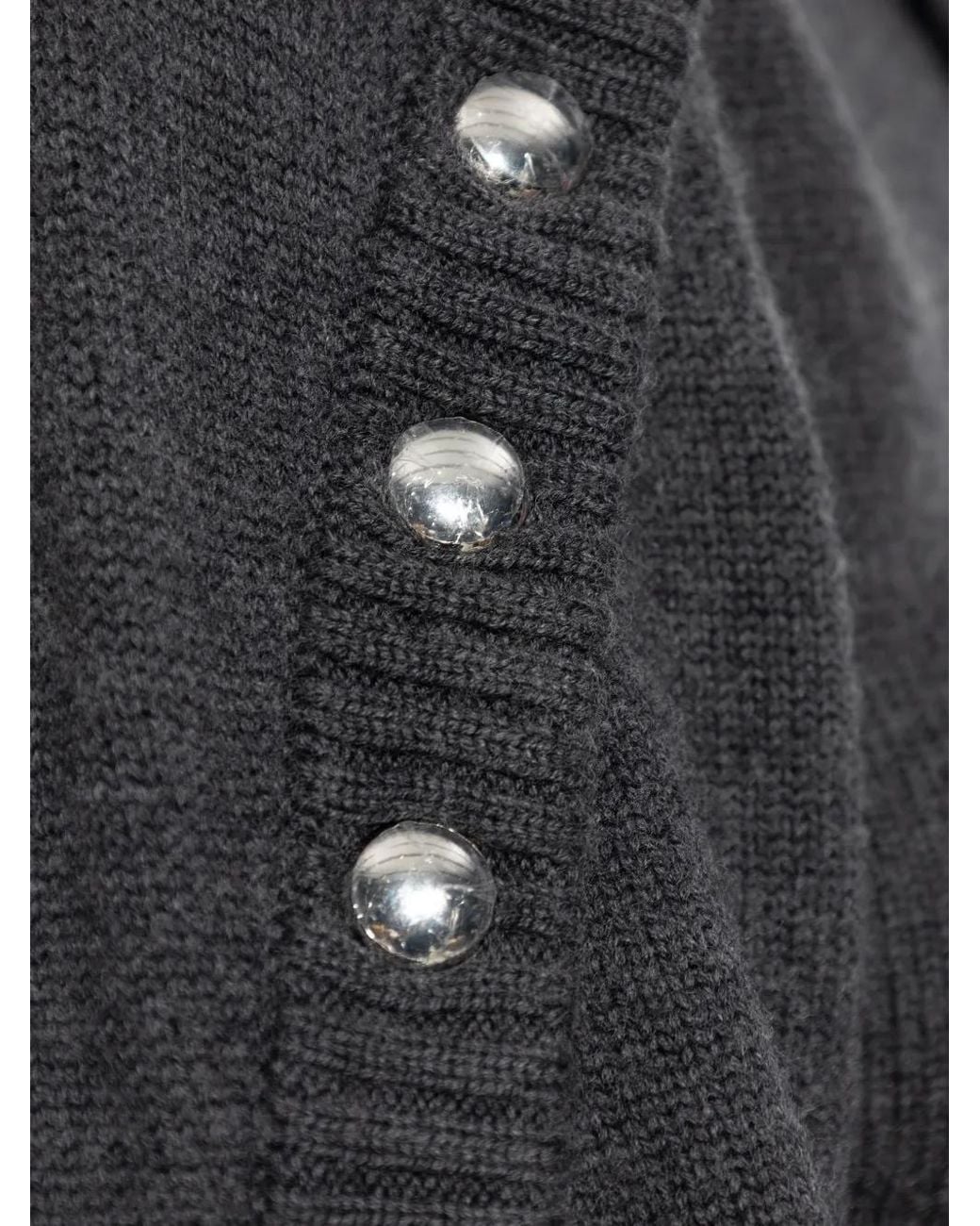 IRO Black Button High-Neck Sweater