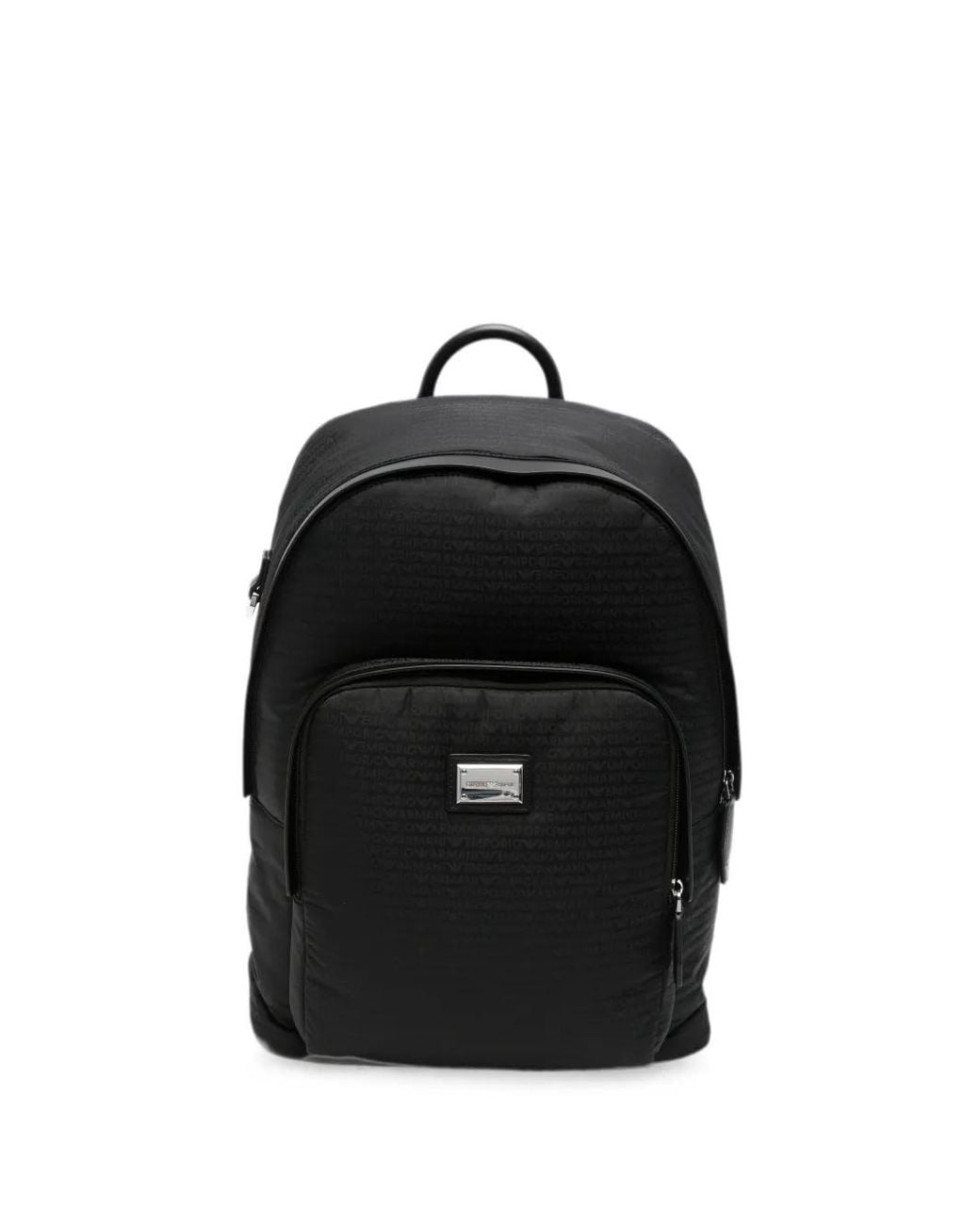 Emporio Armani Black Nylon Backpack for men