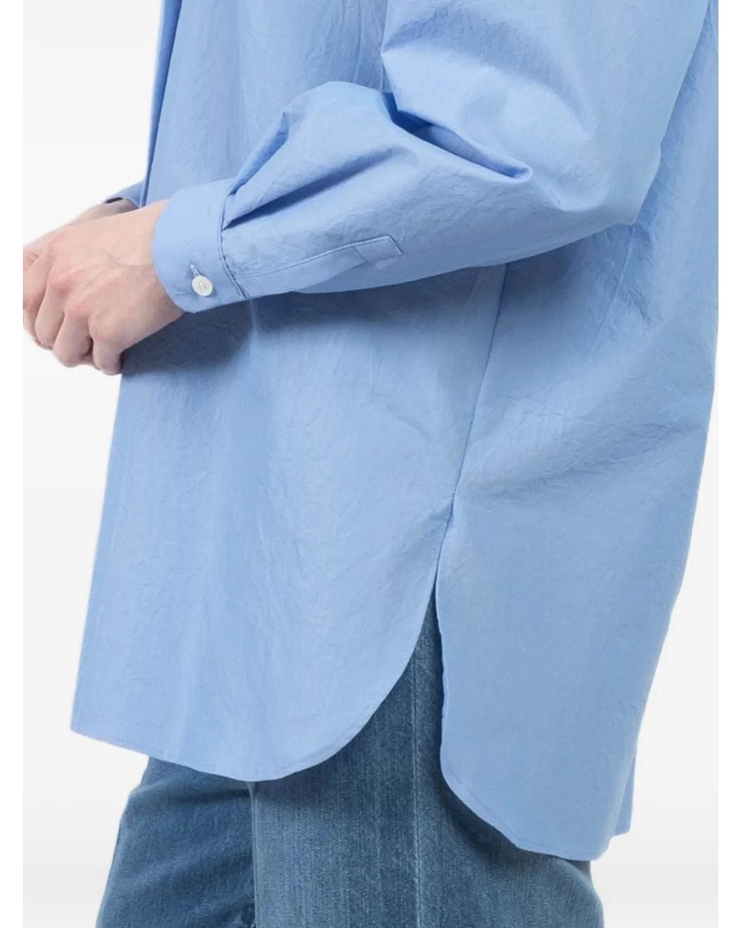 Dusan Blue Long-Sleeved Buttoned Shirt