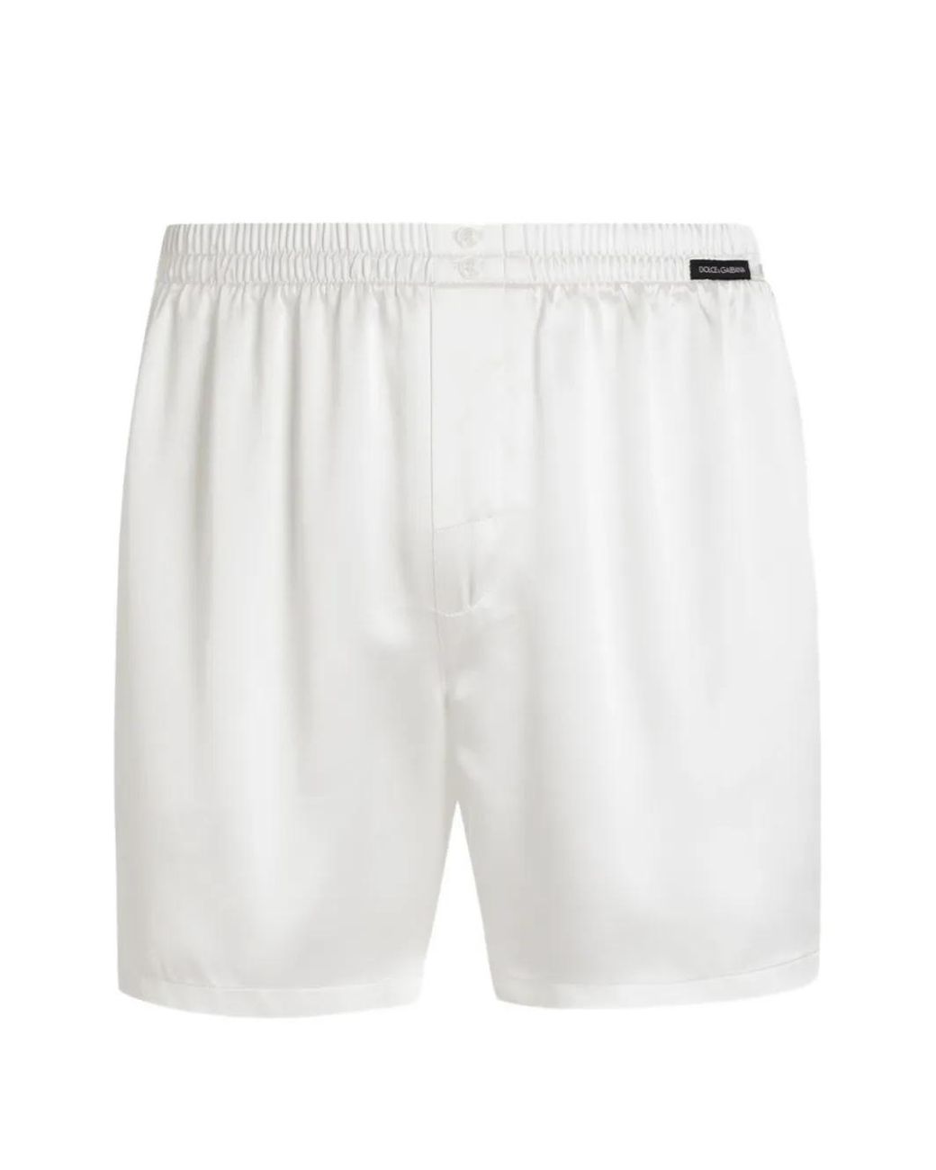 Dolce & Gabbana White Silk Satin Boxer Shorts for men