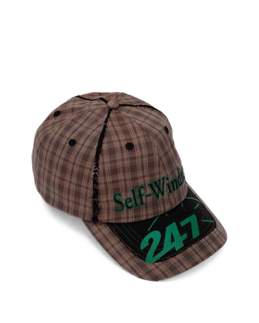 Kap Company Brown Tabloid Check-Print Baseball Cap