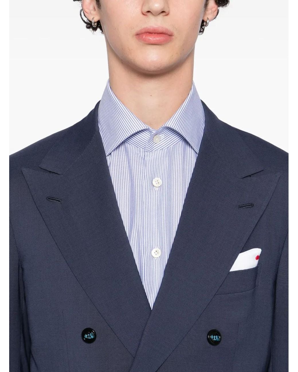 Kiton Blue Single-Breasted Suit for men