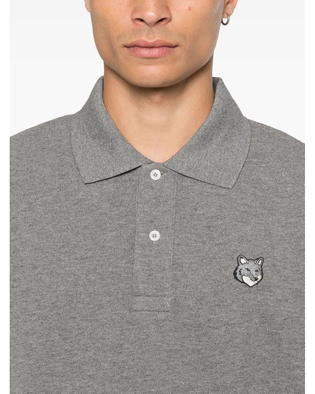 Maison Kitsuné Gray Fox Head Comfort Polo for men