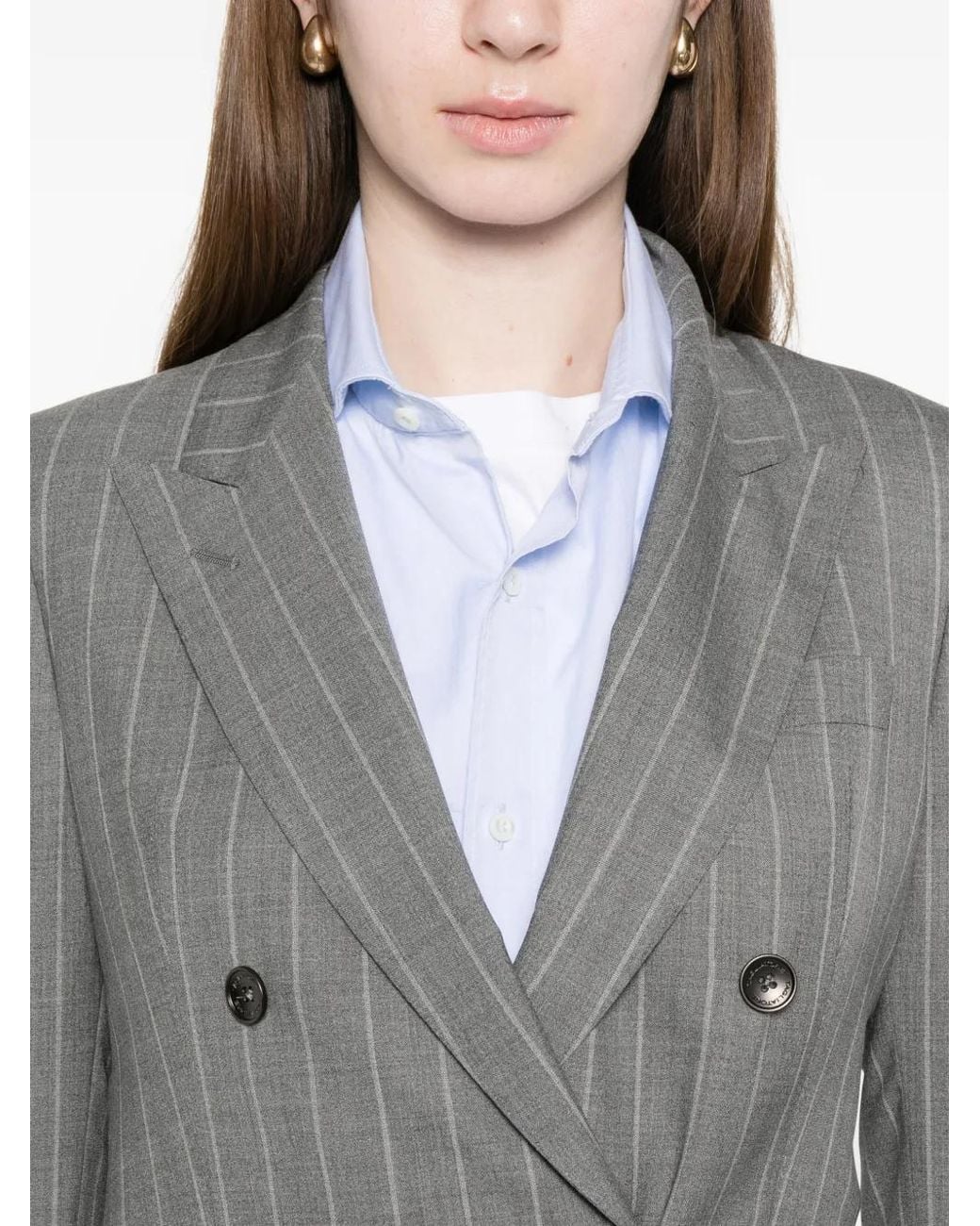 Tagliatore Gray Pinstripe Double-Breasted Suit
