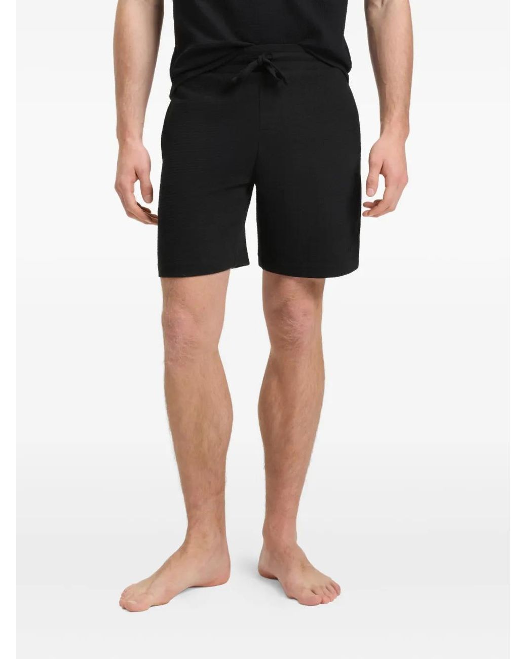 HUGO Black Short En Coton Mélangé for men