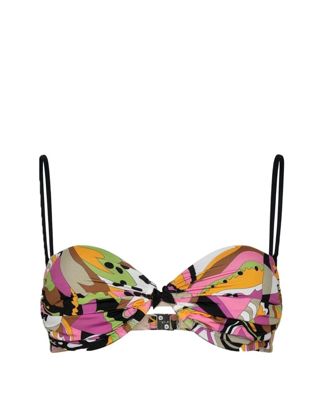 Paramidonna Pink Daisy Abstract-Print Bikini Top