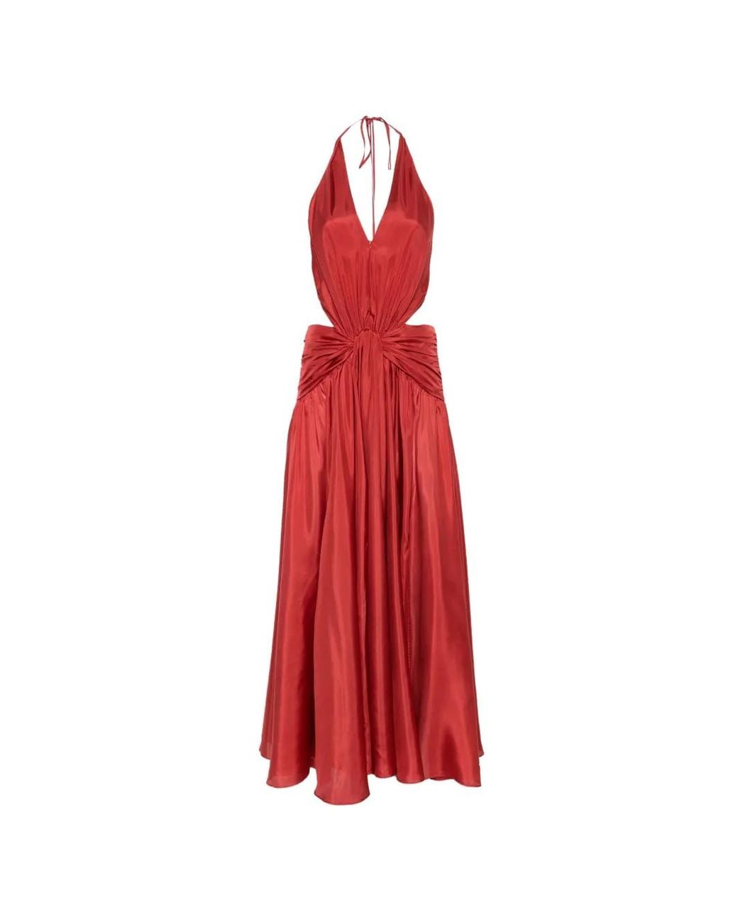 Zimmermann Red Cut-out Halterneck Maxi Dress