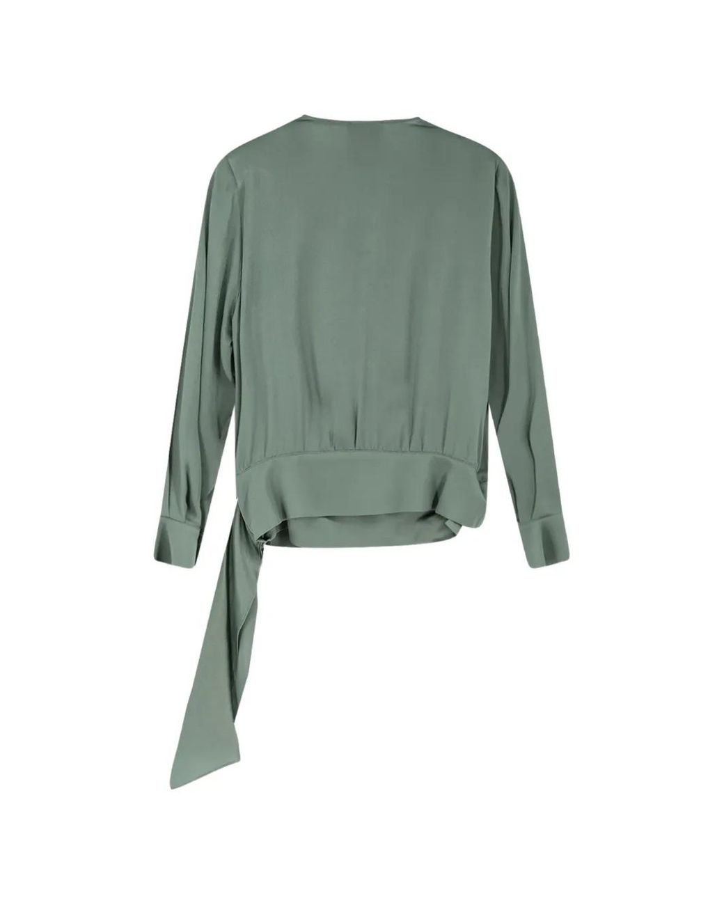 Semicouture Green V-Neck Wrap Blouse