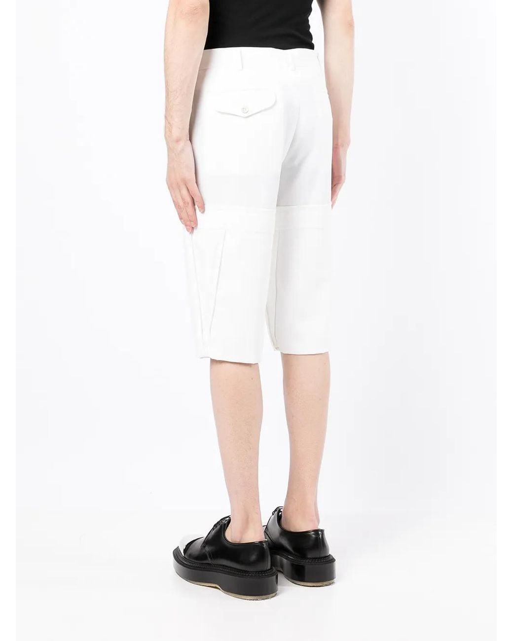 Comme des Garçons White Cropped Tailored Trousers for men