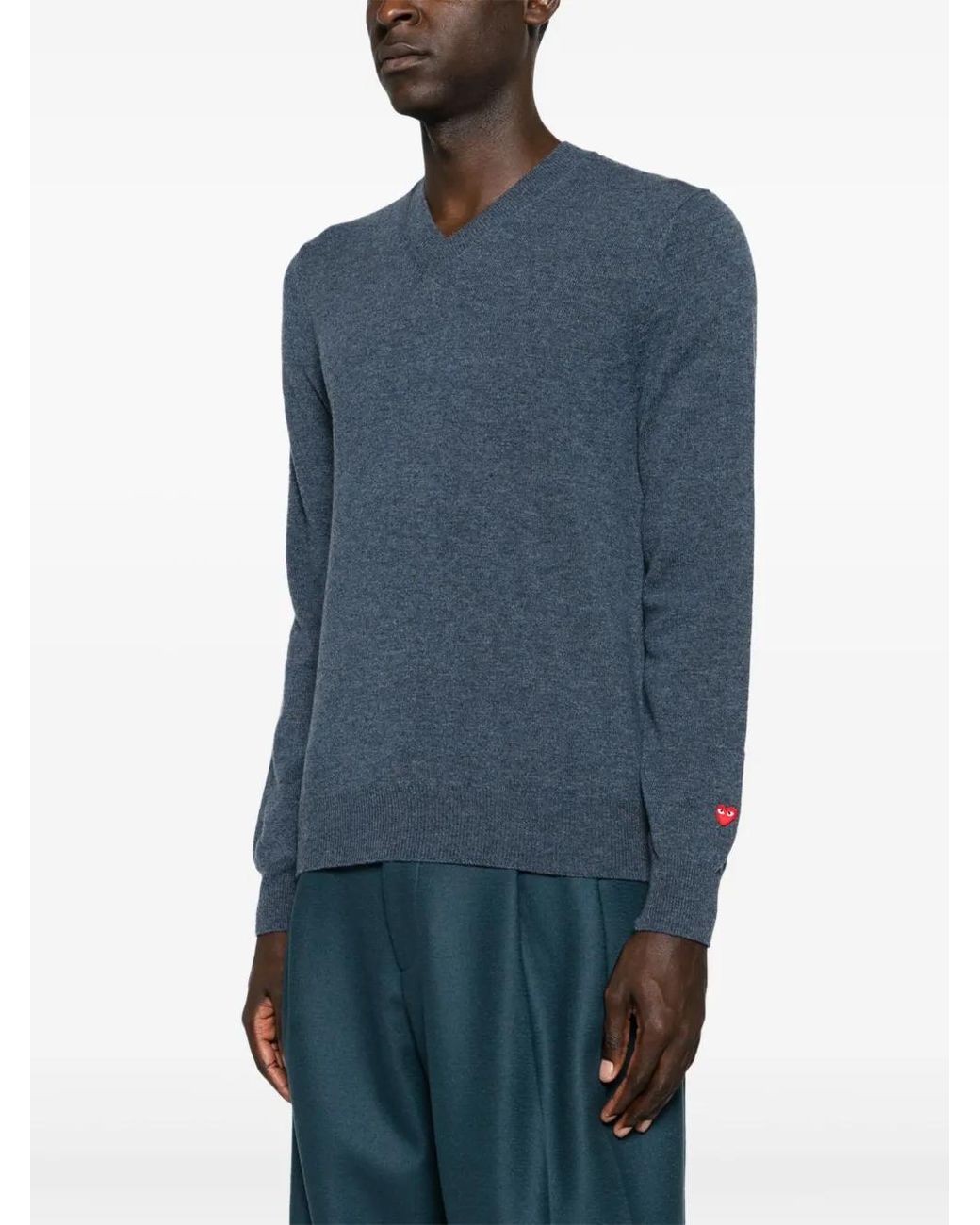 Pull À Patch Cœur COMME DES GARÇONS PLAY en coloris Blue