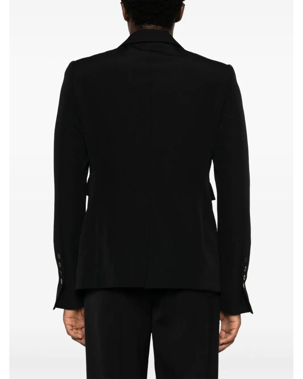 SAPIO Black Single-Breasted Cotton-Wool Blazer for men