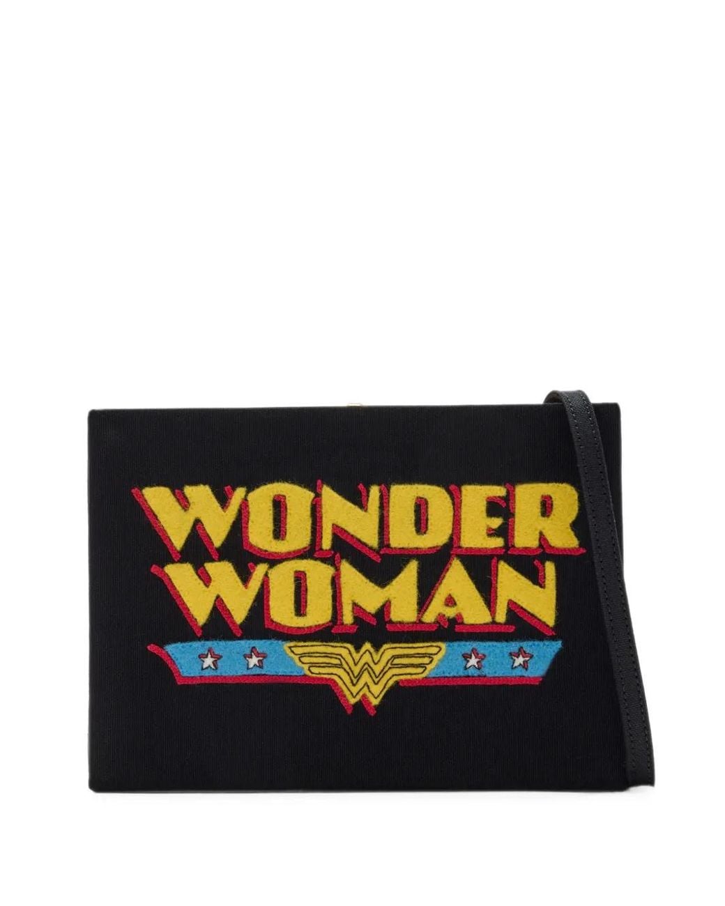 Olympia Le-Tan Black Wonder Embroidered Clutch Bag