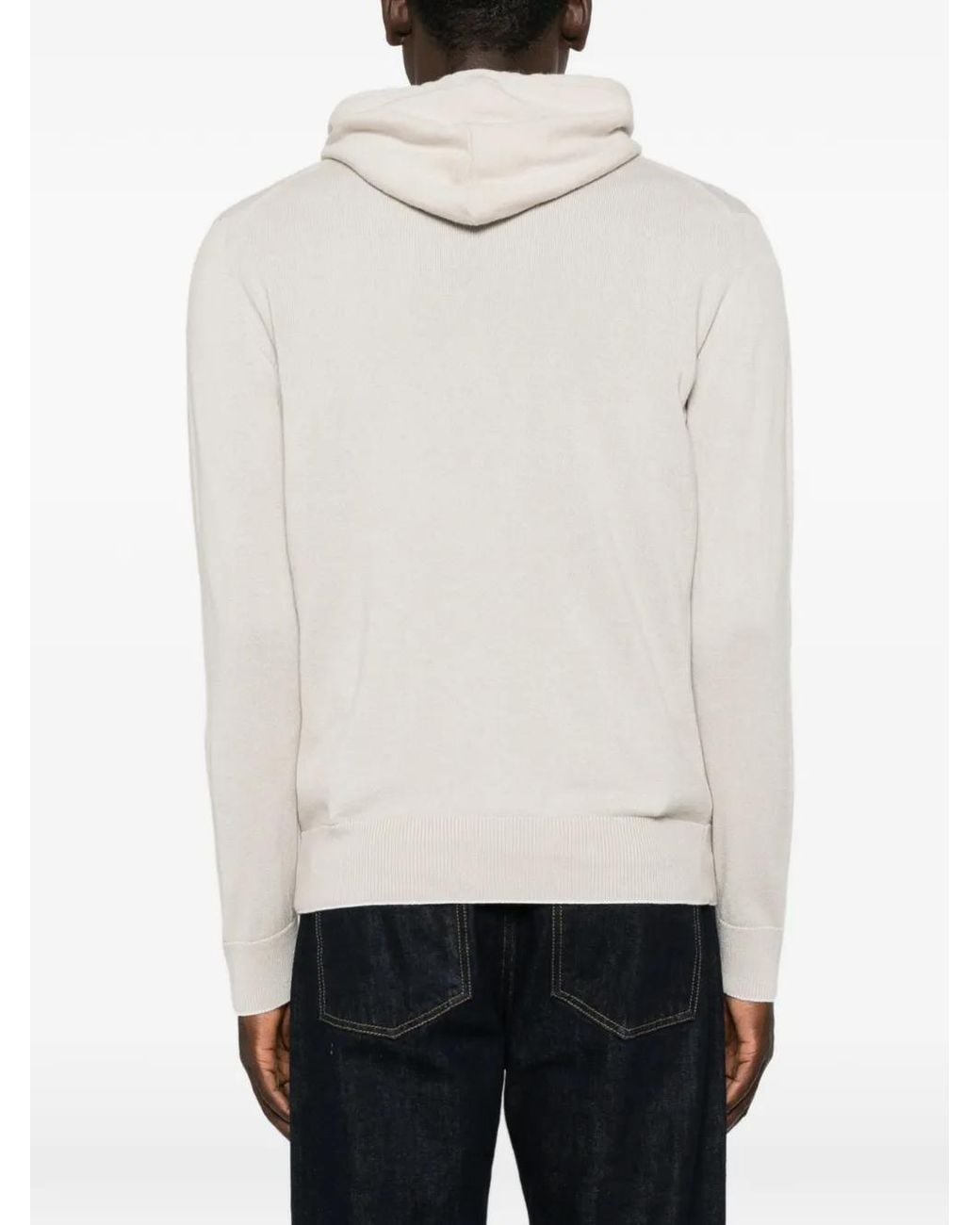 Eleventy White Zip-Up Hoodie for men