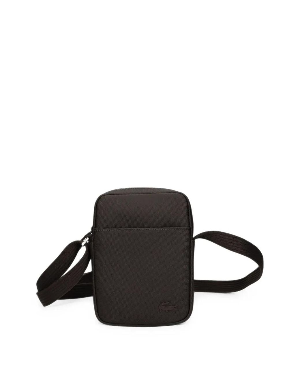 Lacoste Black Logo-Plaque Shoulder Bag for men
