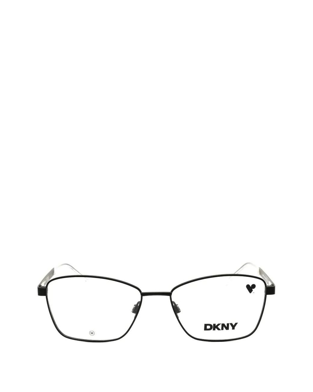 DKNY Black Rectangle-Frame Glasses