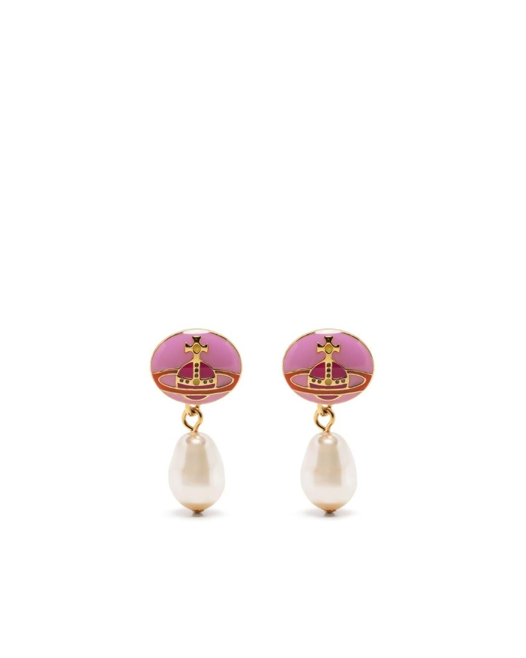 Vivienne Westwood Loelia Drop Earrings in Pink | Lyst