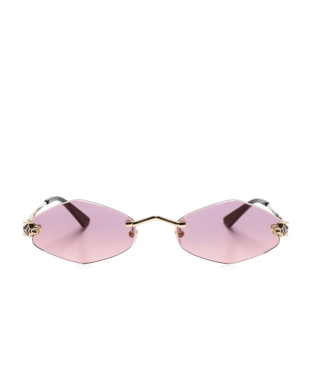 Cartier Pink Panthère-Embellishment Sunglasses