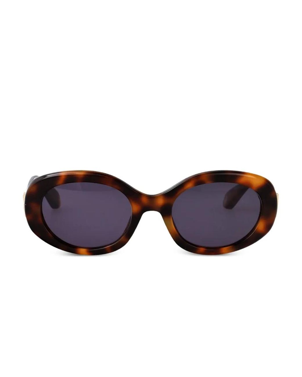 Roberto Cavalli Brown Oval-Frame Logo Sunglasses