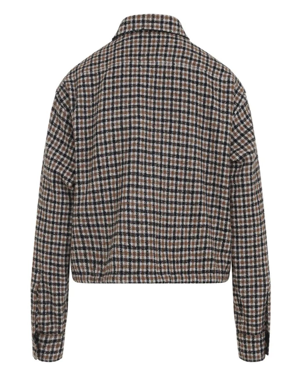 Moncler Gray Checked-Pattern Buttoned Shirt