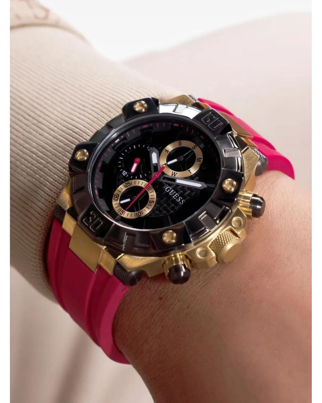 Guess Red Ignite 46Mm Watch for men