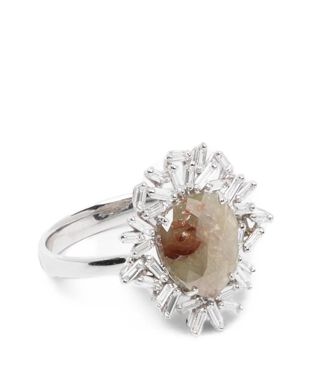 Suzanne Kalan White Bague One Of A Kind Sertie De Diamants