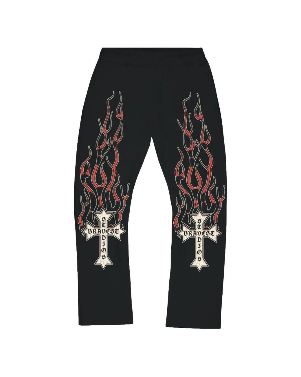 Stadium Goods Black Flame-Print Track Trousers for men