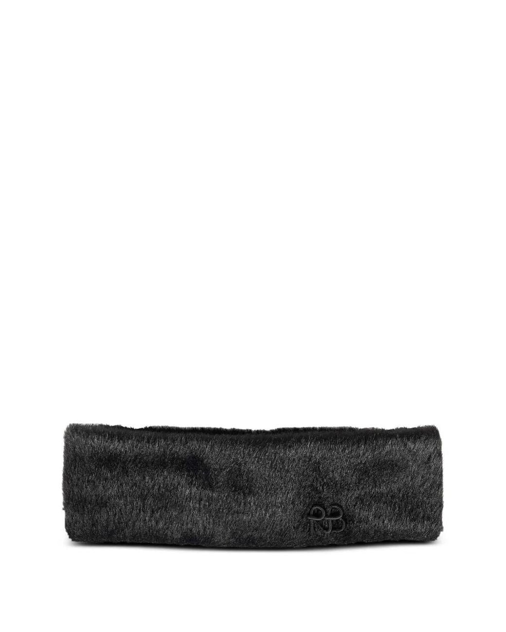 Ruslan Baginskiy Black Fuzzy Faux-Fur Headband