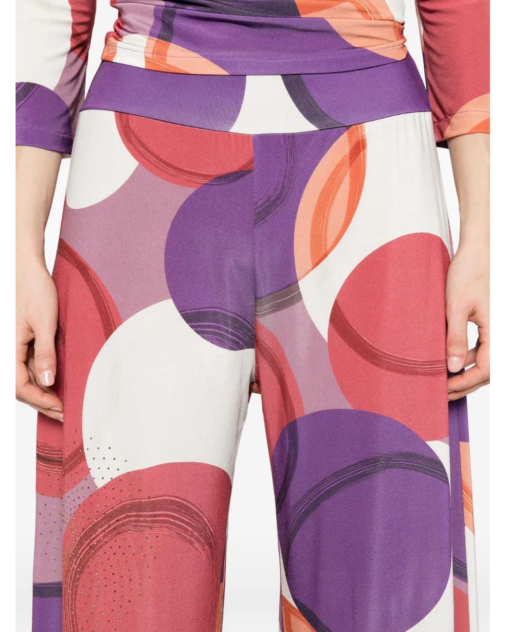 LE_RJTANGE® Pink Elasticated-Waistband Palazzo Pants