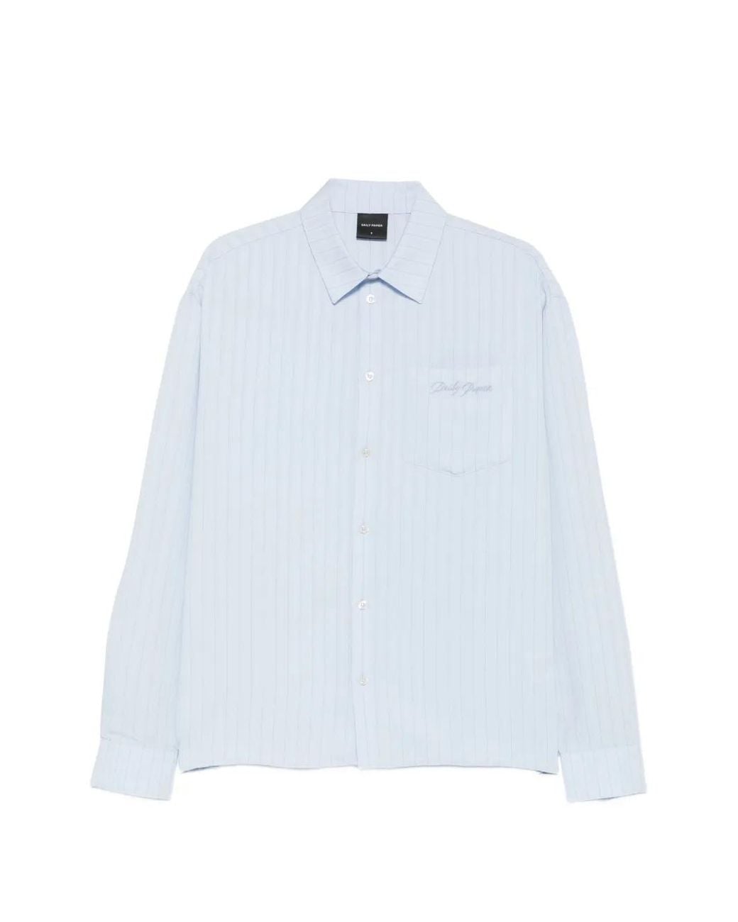 Daily Paper Blue Textured-Stripe Long-Sleeve Shirt